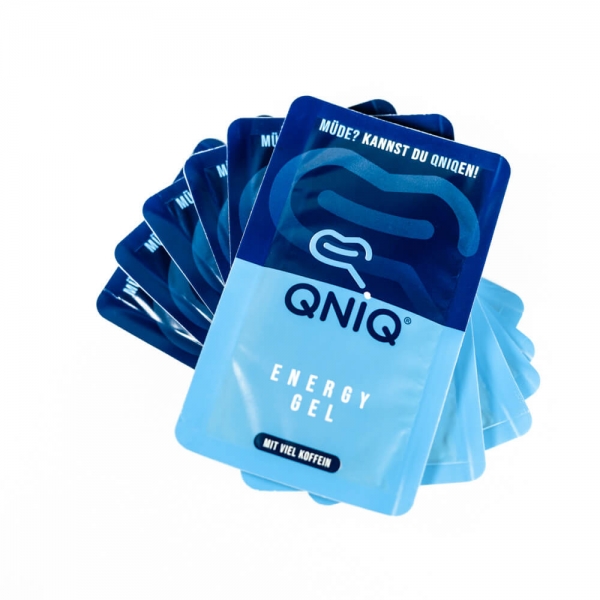 Stapel mit QNIQ® Energy Gel Sachets